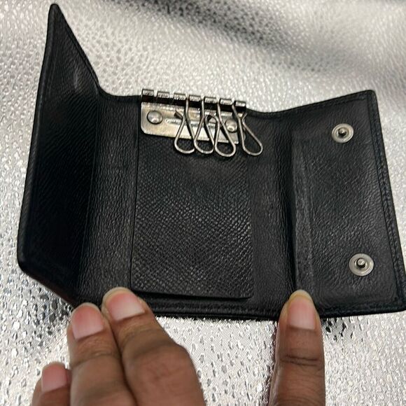 Dolce & Gabbana Foldover Key Holder Card Case Black Leathe Luxury Minimalist - Picture 4 of 11